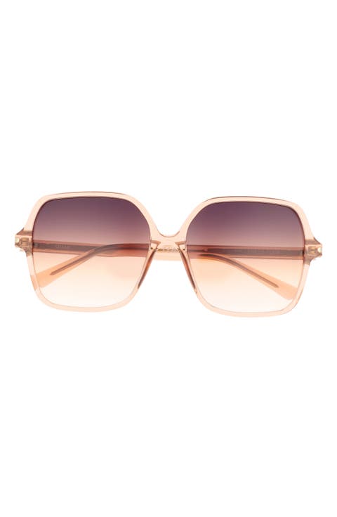 Press Tour 60mm Gradient Square Sunglasses