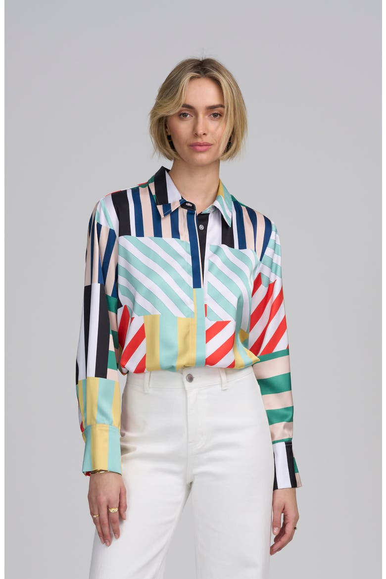 Striped Long Sleeve Shirt, Main, color, MULTI