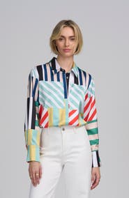 ELLE Collection Striped Long Sleeve Shirt