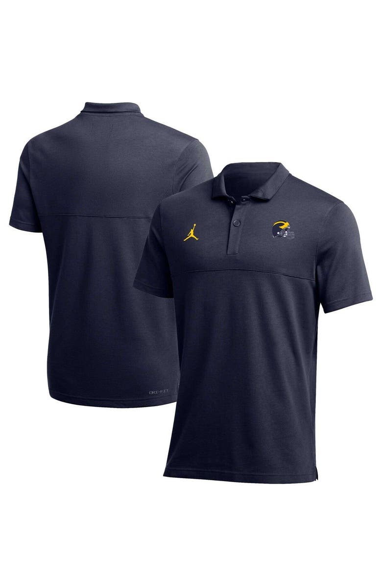 Jordan Brand Men's Jordan Brand Navy Michigan Wolverines 2022 Coaches Performance Polo, Main, color, Navy