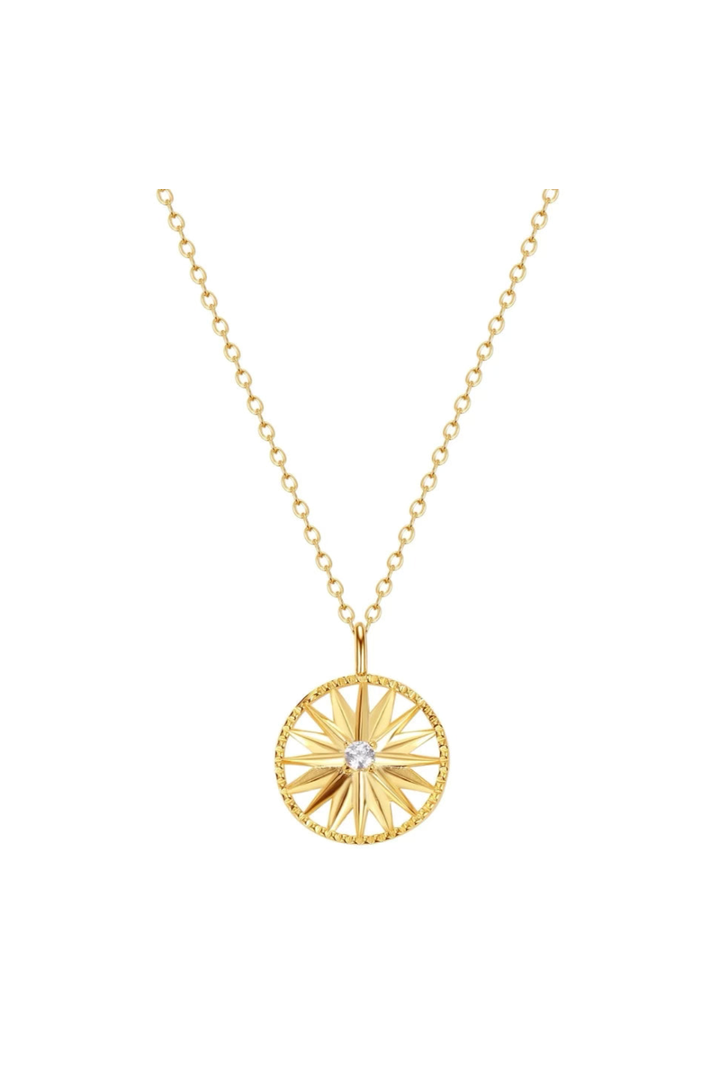 Mazin Jewels Compass Necklace, Main, color, Gold