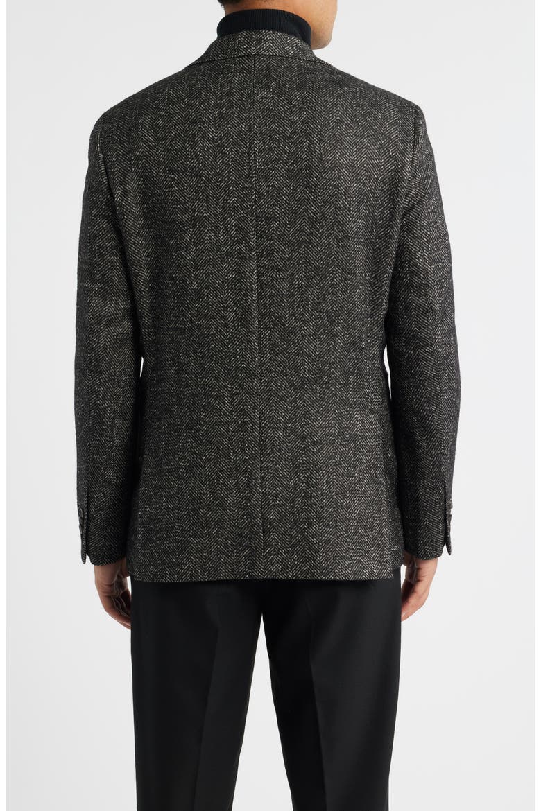 Myles Unconstructed Wool & Alpaca Blend Herringbone Sport Coat, Alternate, color, CHARCOAL