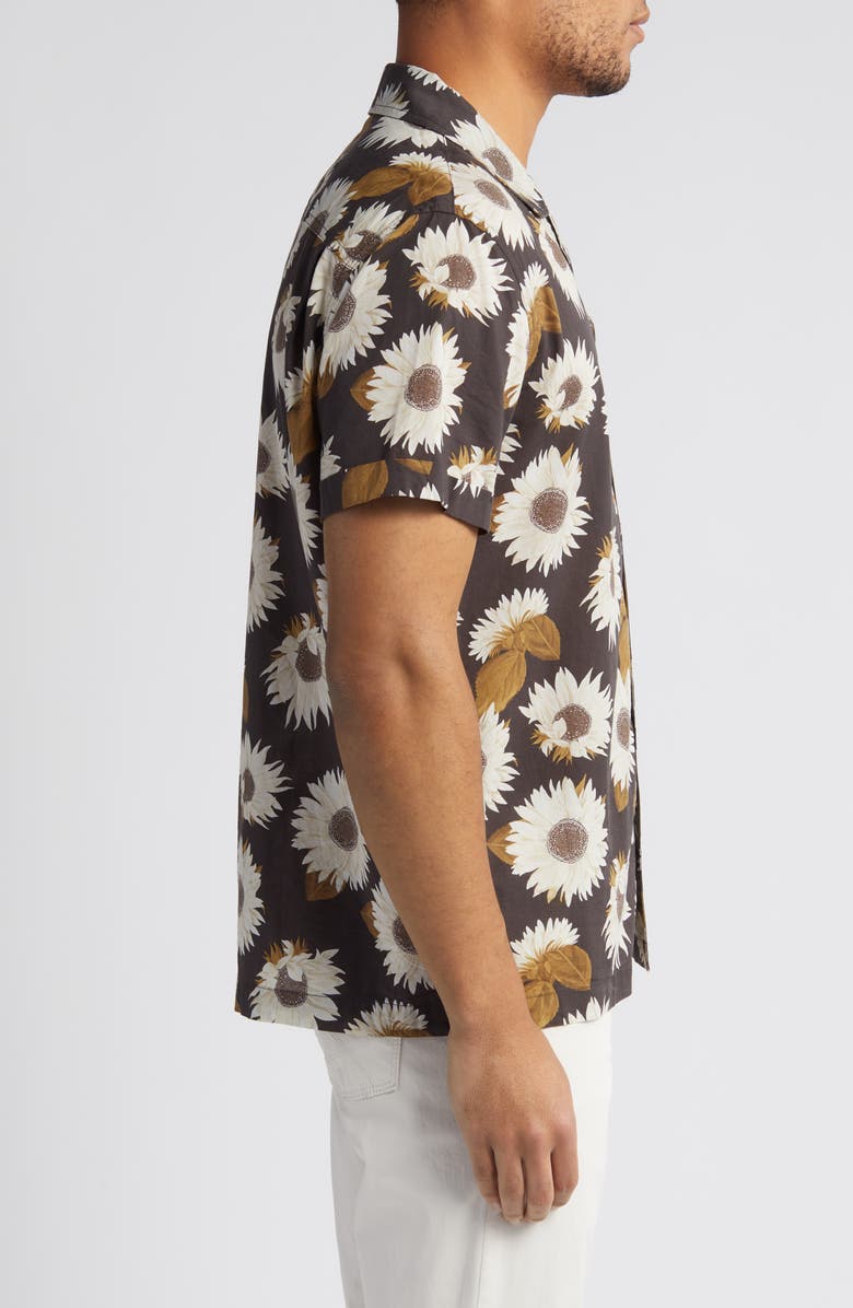 Rails Moreno Floral Button-Up Camp Shirt, Alternate, color, Sunflower Twirl Bark