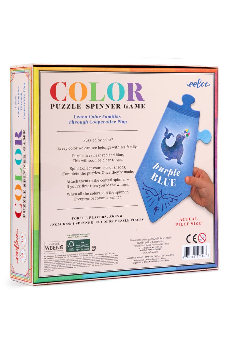eeBoo Color Spinner Game Puzzle, Alternate, color, Multi