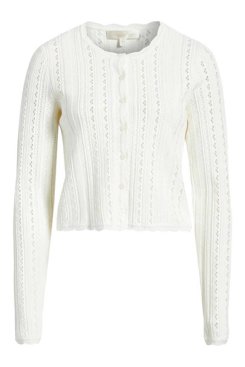 Peridot Pointelle Knit Cardigan, Alternate, color, WHITE TEA