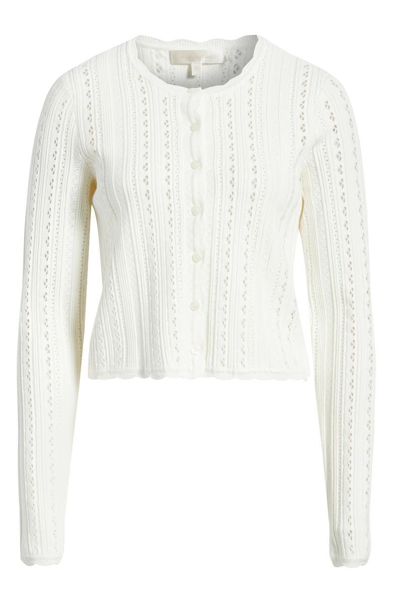 LoveShackFancy Peridot Pointelle Knit Cardigan, Alternate, color, 