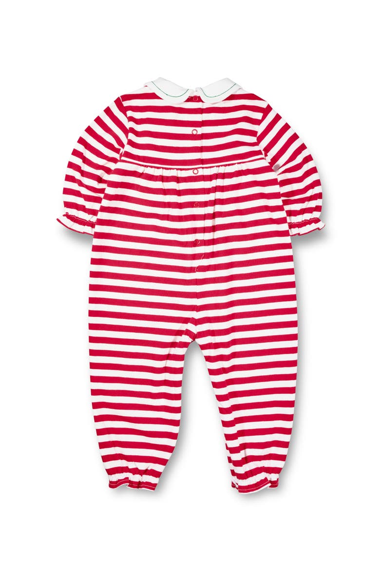 Florence Eiseman Stripe Knit Longall With Embroidered Holly, Alternate, color, Red, Green, White