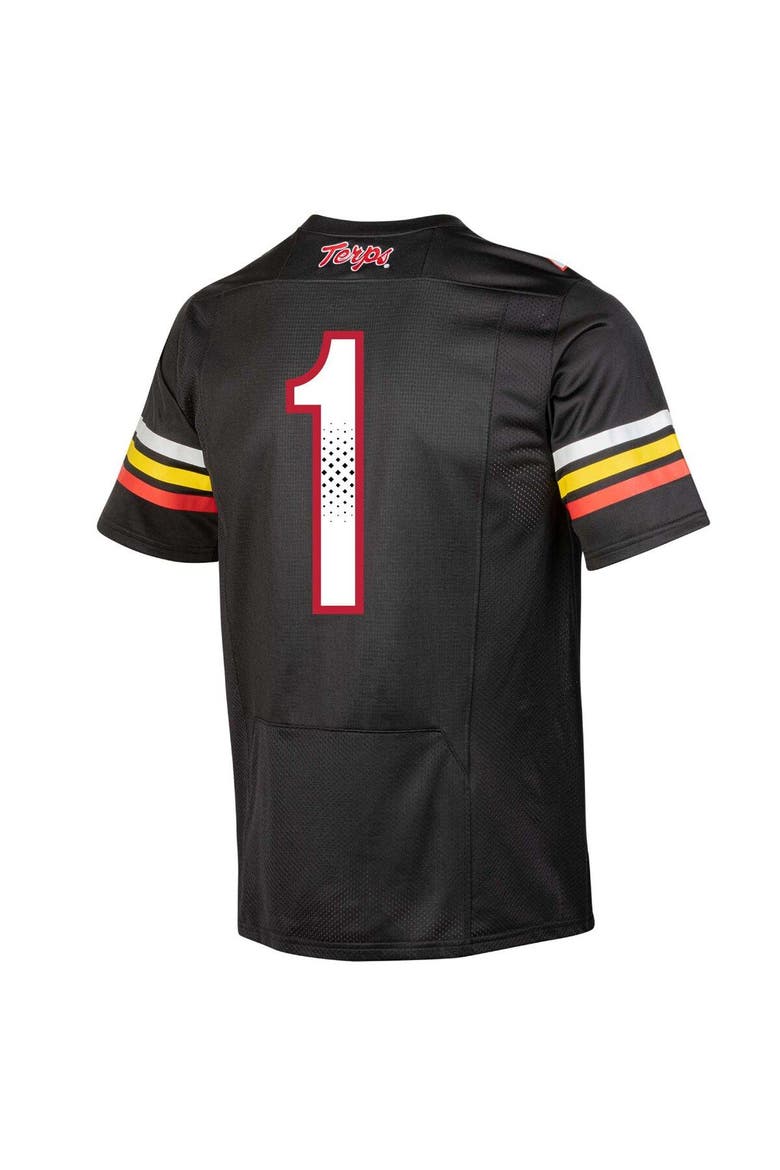 Youth Under Armour #1 Black Maryland Terrapins Replica Football Jersey, Alternate, color, Black