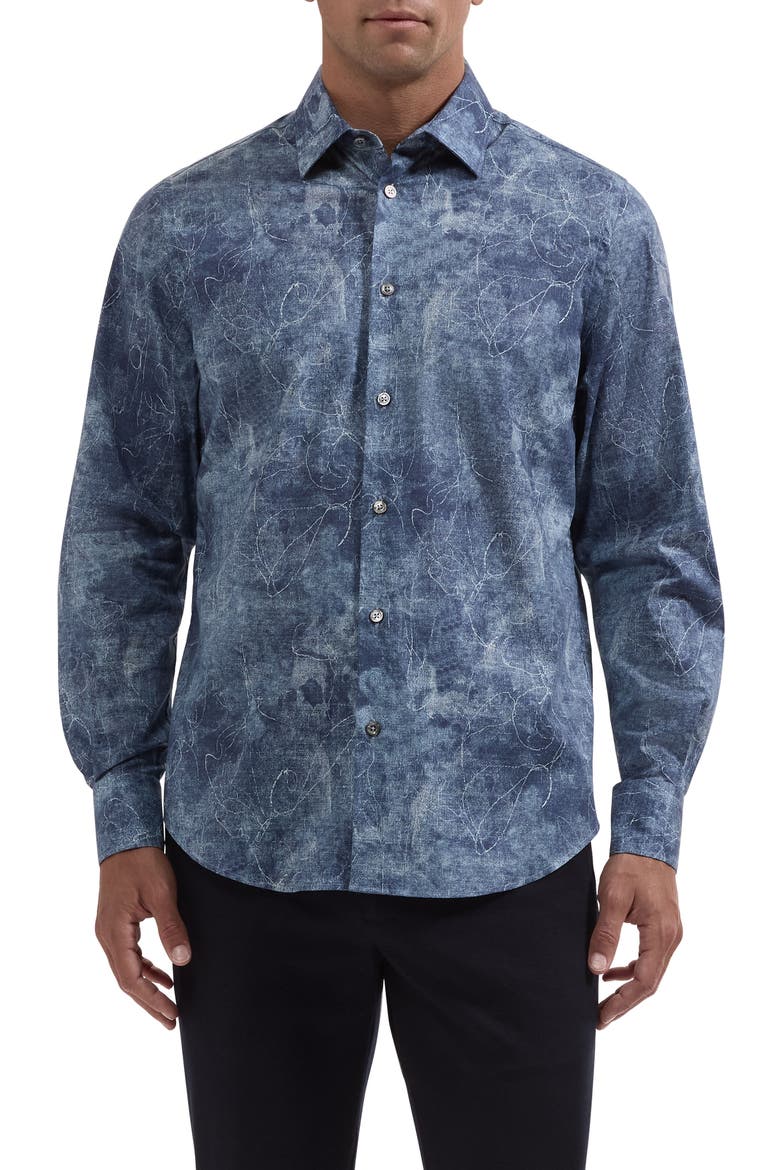 Julian Shaped Fit Long Sleeve Shirt, Main, color, ICE