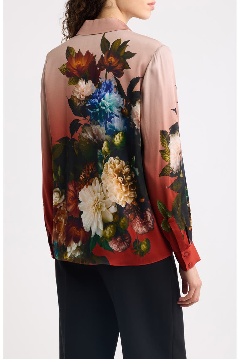 The Shae Print Silk Blend Shirt, Alternate, color, MYSTICAL FORREST