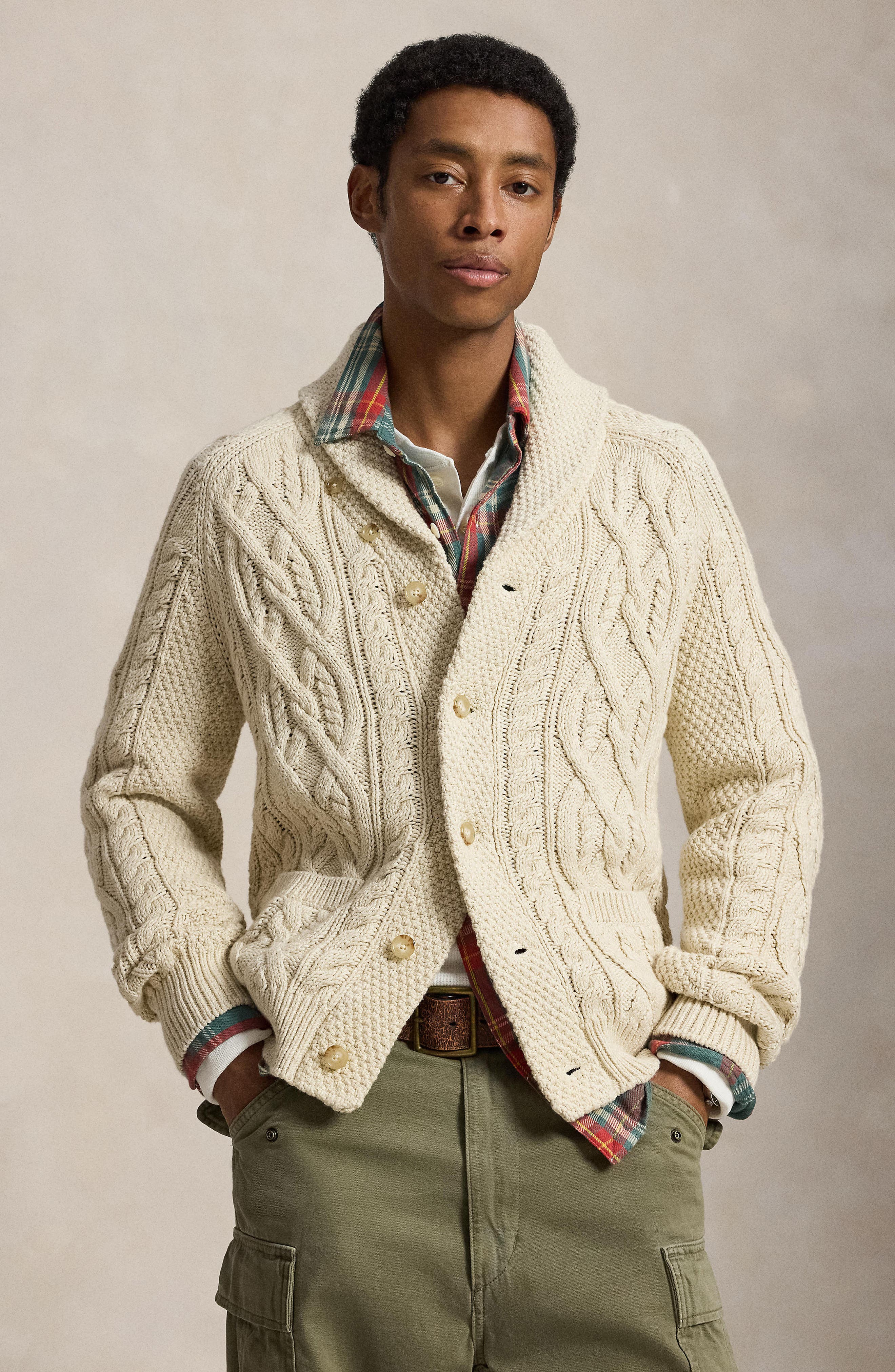 Polo Ralph Lauren Shawl Collar Cable Knit Cardigan (Men) | Nordstrom