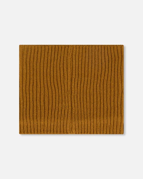 Deux Par Deux Baby Boy Mid-season Knit Neck Warmer In Brown