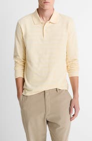 Vince Jacquard Stripe Long Sleeve Polo