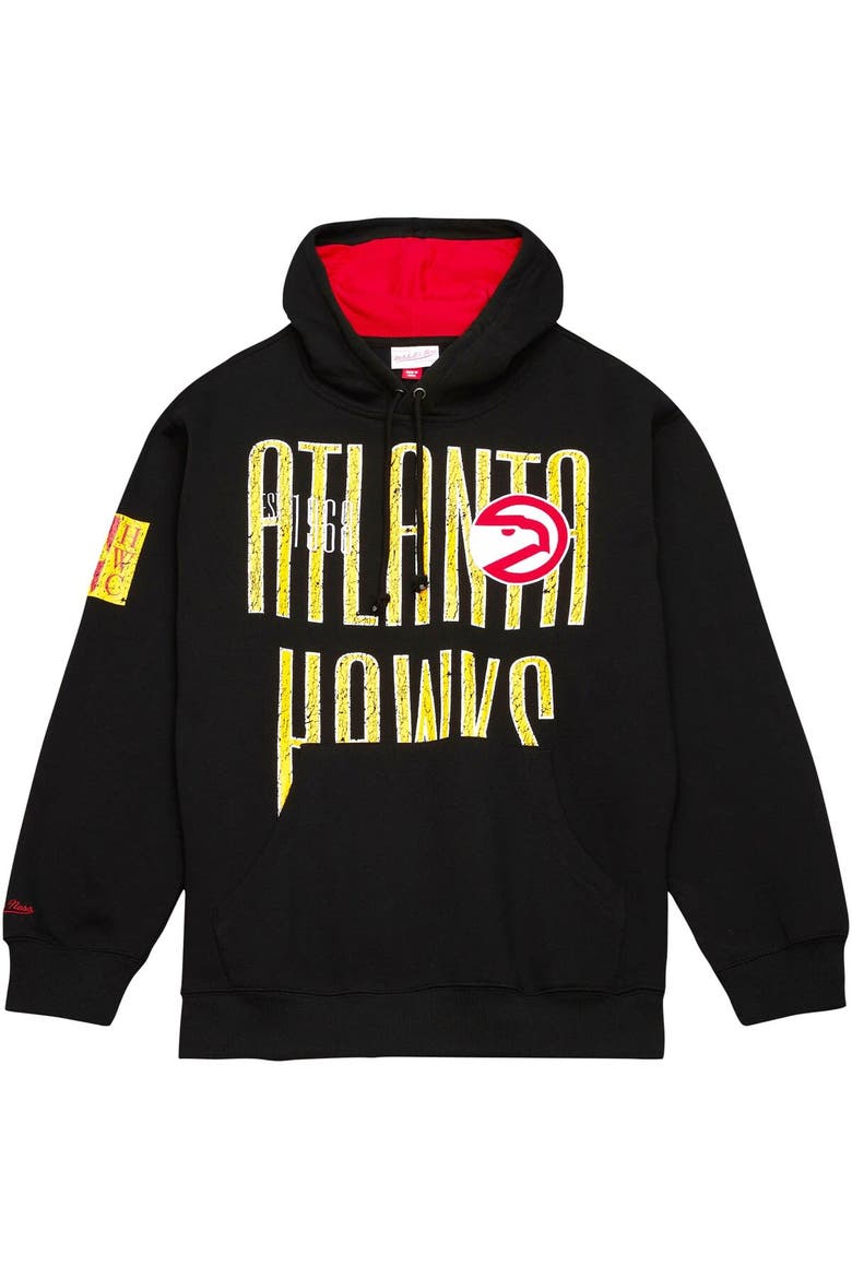 Men's Mitchell & Ness Black Atlanta Hawks Hardwood Classics OG 2.0 Pullover Hoodie, Alternate, color, Black
