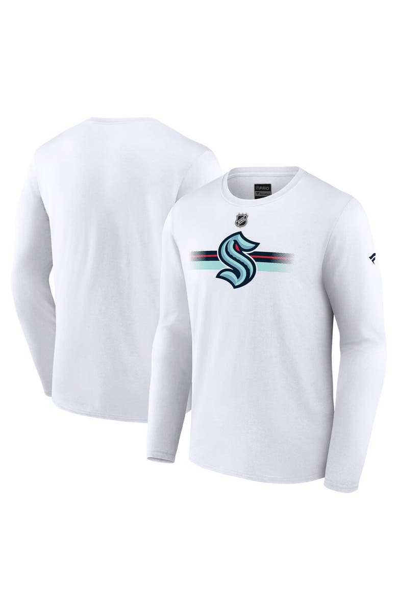 FANATICS Men's Fanatics Branded White Seattle Kraken Authentic Pro Secondary Long Sleeve T-Shirt, Alternate, color,