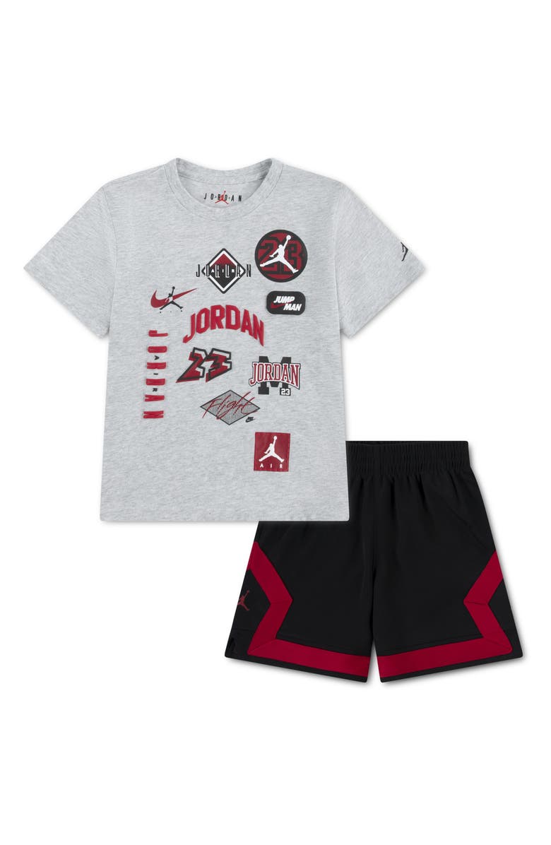 Jordan Kids' MJ Dynasty Graphic T-Shirt & Shorts Set, Main, color, Black