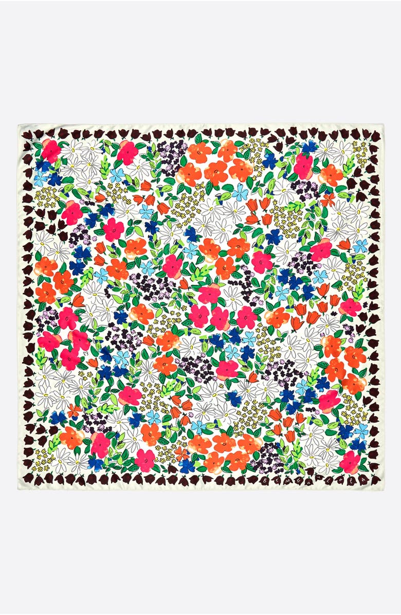 Bimba y Lola Flower Garden Scarf, Main, color, Off White