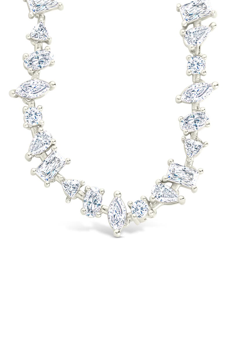 Ellery Cubic Zirconia Tennis Necklace, Main, color, SILVER