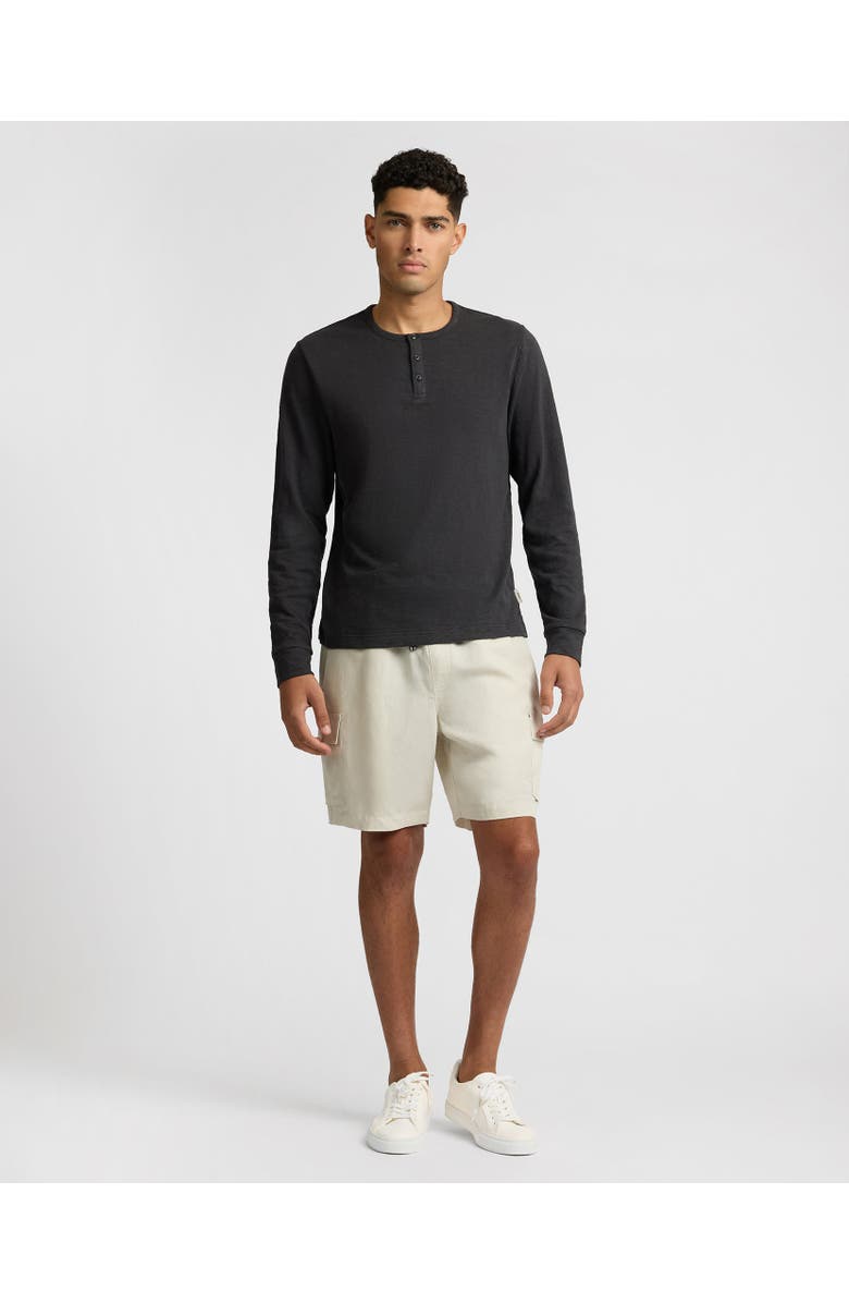 Onia Heavyweight Slub Henley Sweater, Alternate, color, Noir