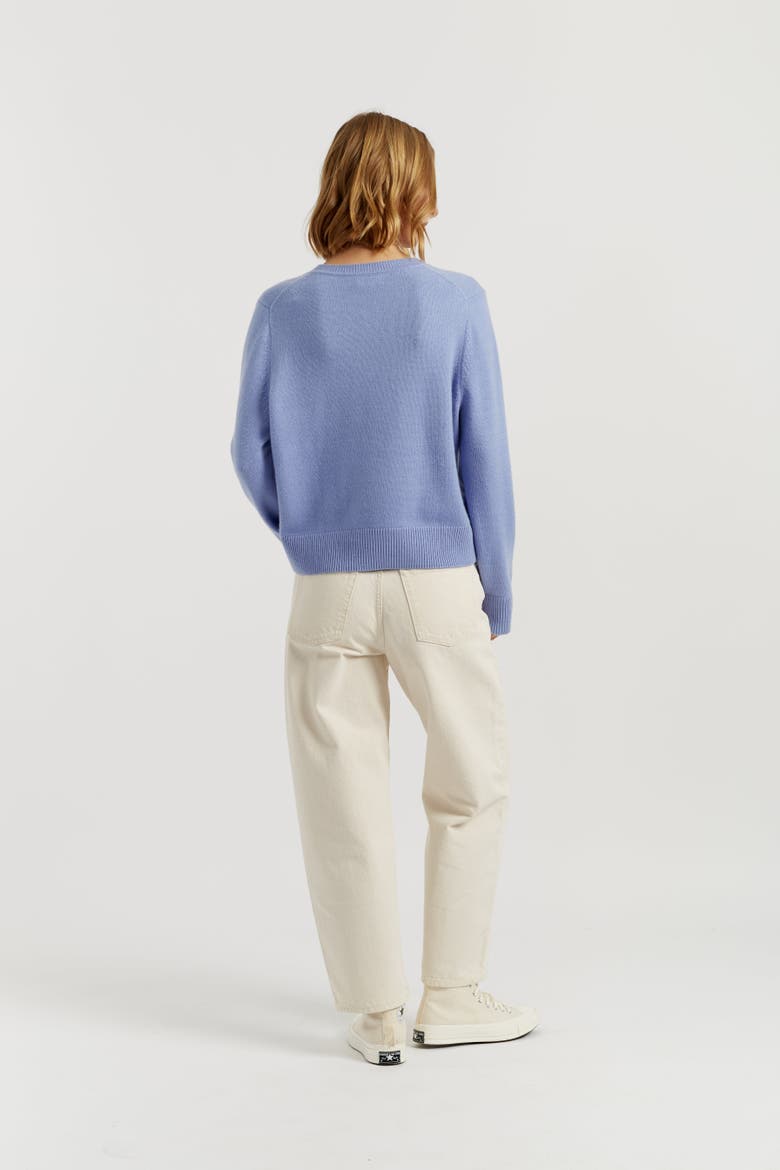 Wool-Cashmere Snoopy Embroidered Sweater, Alternate, color, Baby Blue