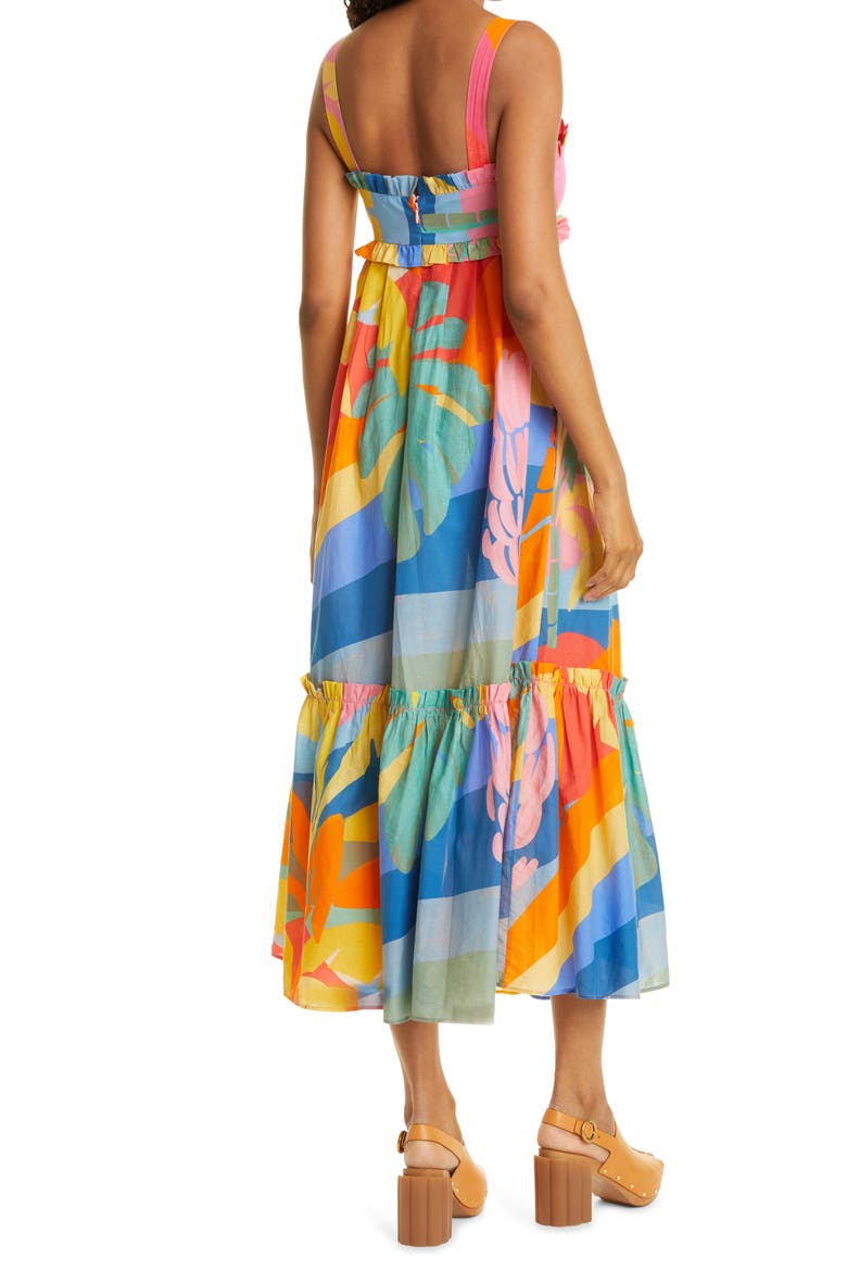 Tropical Sunset Tie Front Dress, Alternate, color, TROPICAL SUNSET