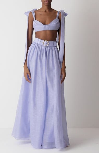 Zimmermann Tie Strap Linen & Silk Bustier Top | Nordstrom