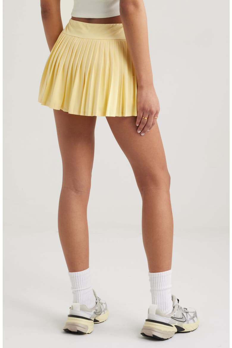 Pleated Miniskort, Alternate, color, YELLOW MELLOW