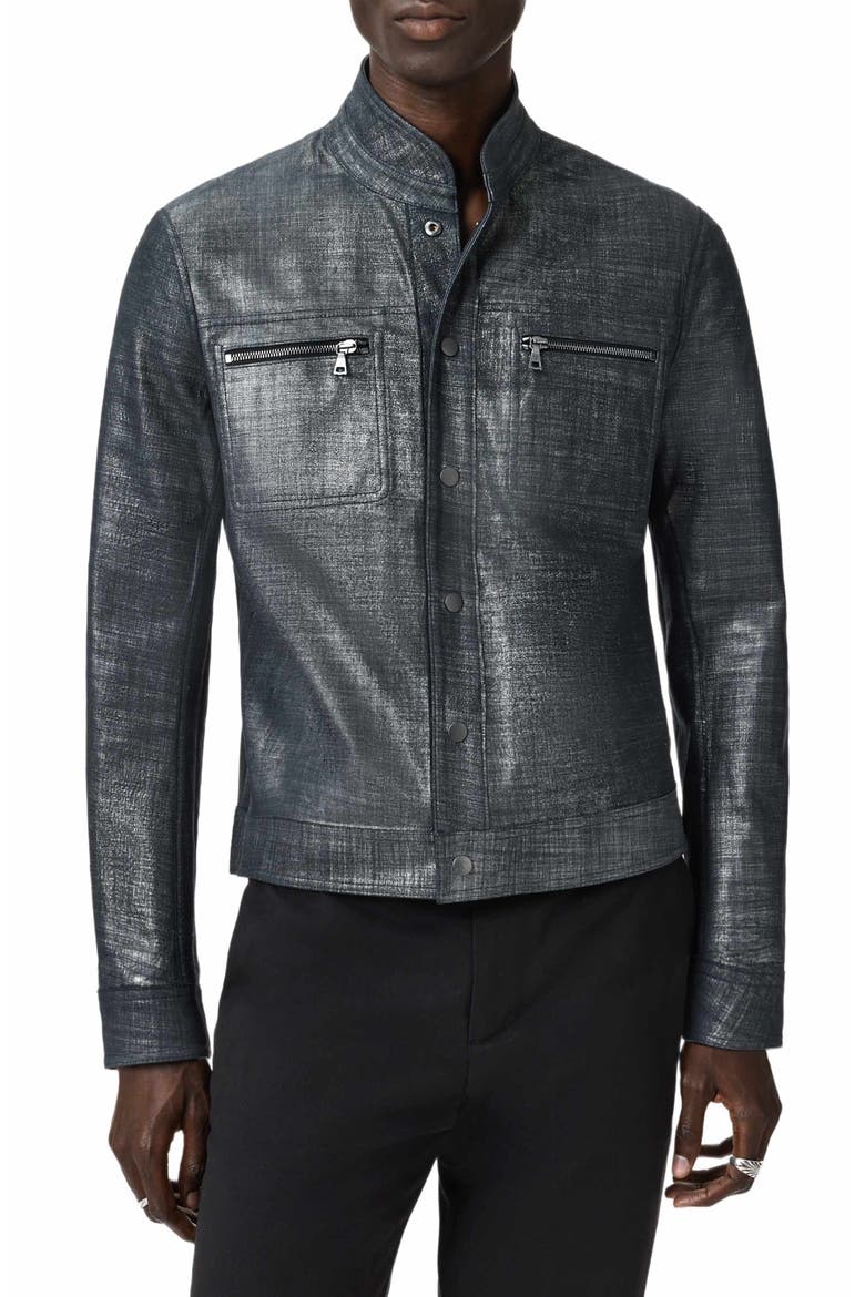 Reversible Leather Jacket, Main, color, DARK NAVY