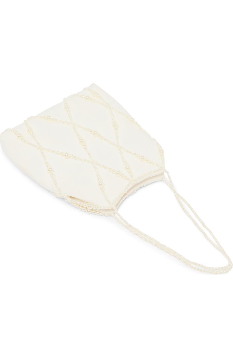 Dolce Vita Faux Pearl Satin Bag, Alternate, color, Ivory