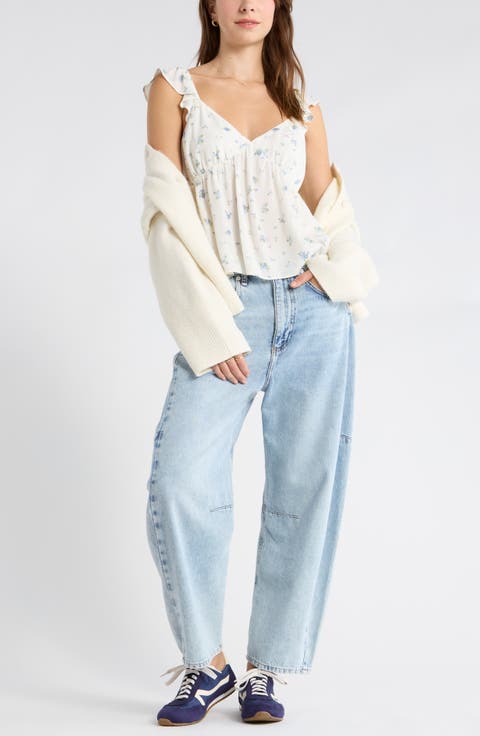 Flutter Sleeve Babydoll Tank Top