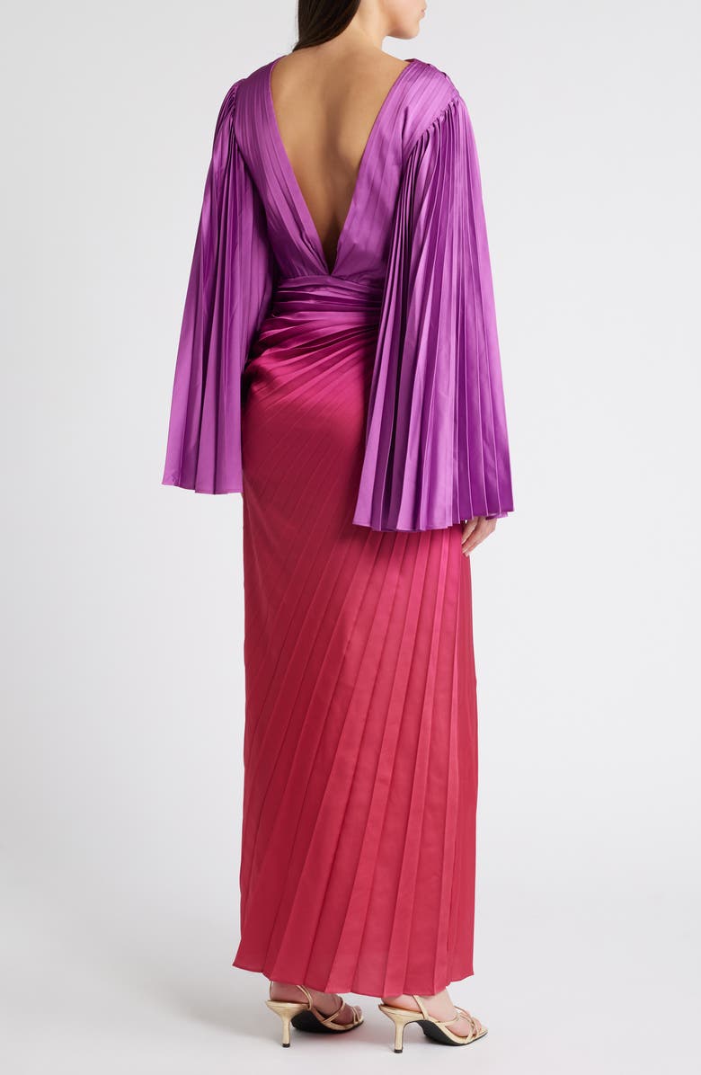 Acler Tillington Pleated Long Sleeve Maxi Dress, Alternate, color, 