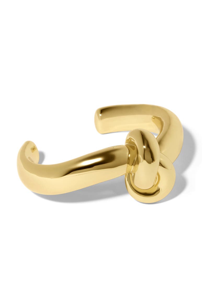 Thin Knot Cuff Bracelet, Main, color, YELLOW GOLD