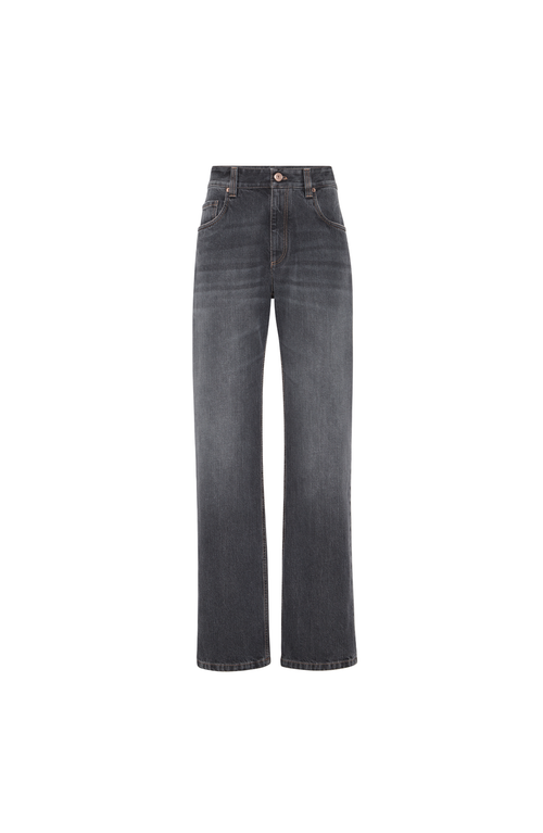Brunello Cucinelli Authentic Denim Trousers In Gray