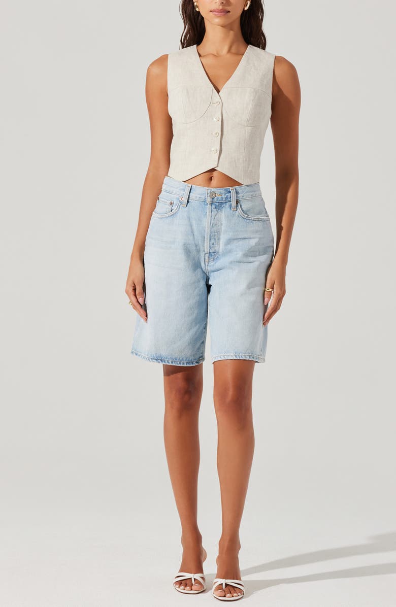 ASTR the Label Ossa Bustier Detail Linen Vest, Alternate, color,