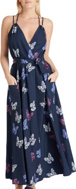 VALIMARE Amelia Maxi Wrap Crepe de Chine Cover-up Dress