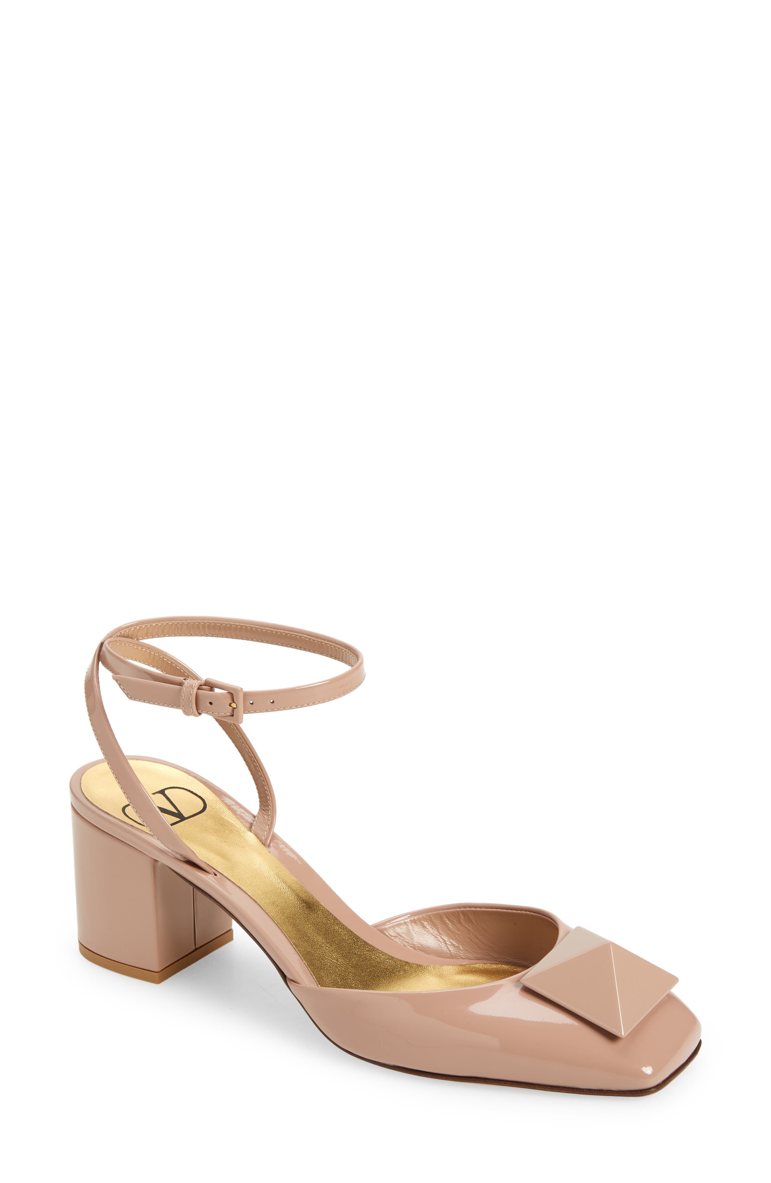 One Stud Ankle Strap Pump, Main, color, ROSE CANNELLE