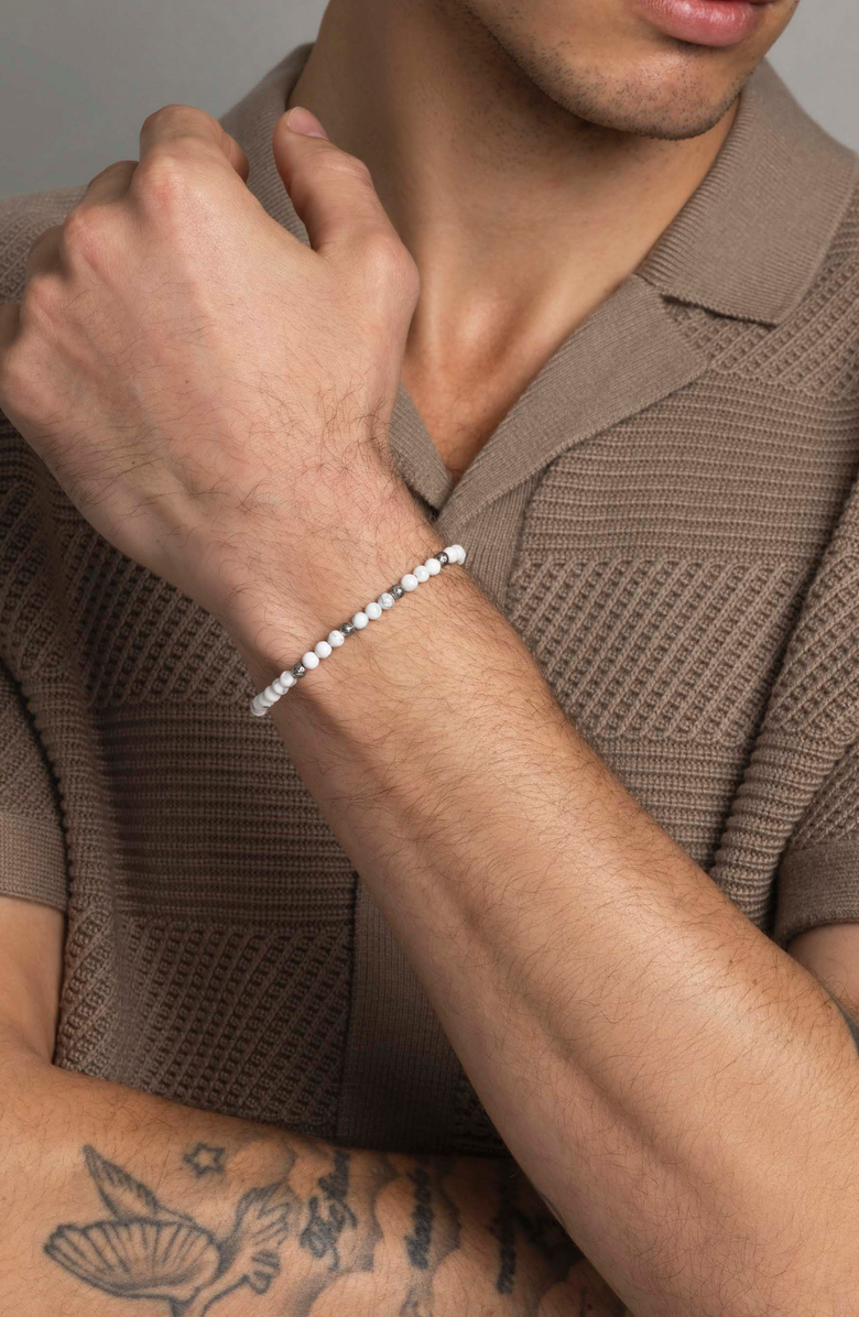 Nialaya Howlite Wristband, Alternate, color, White Howlite