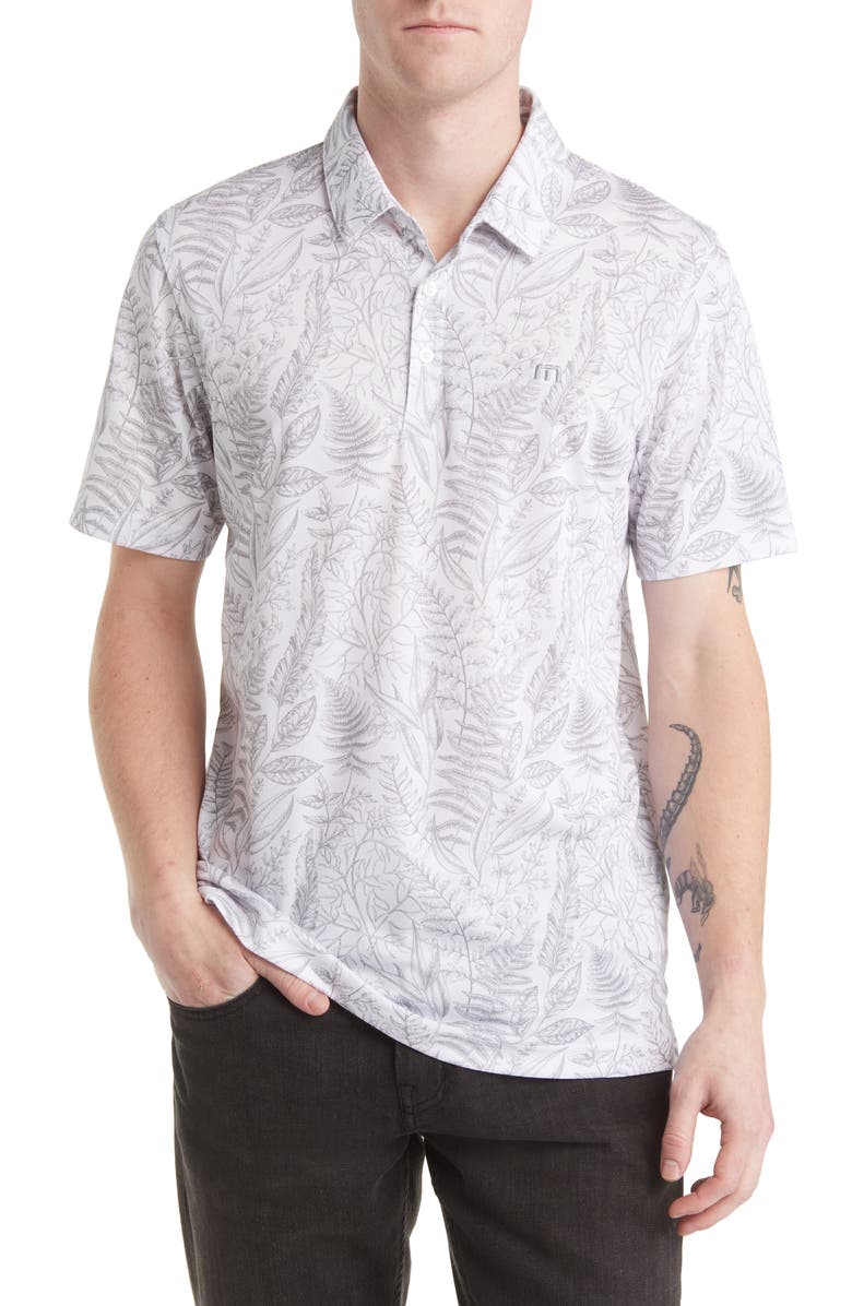 TravisMathew Hidden Falls Leaf Pima Cotton Blend Polo, Main, color, 