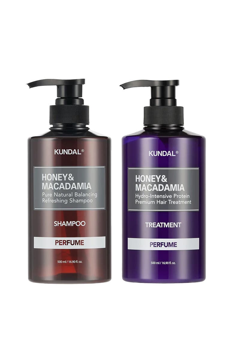 KUNDAL Honey & Macadamia Nature Shampoo & Protein Treatment Duo Pack - White Musk, Main, color, Brown And Purple