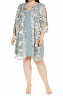 Embroidered Lace Mock Jacket Cocktail Dress