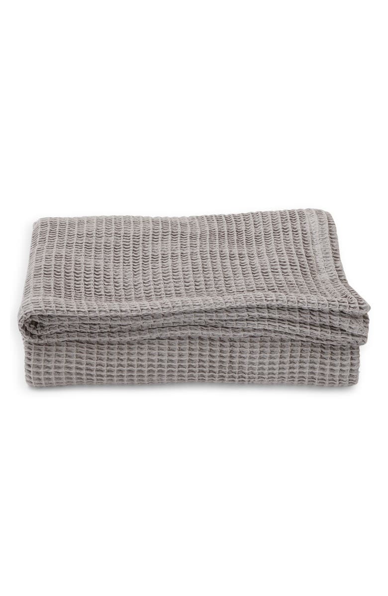 Casper Organic Cotton Waffle Knit Throw Blanket, Main, color, Rain