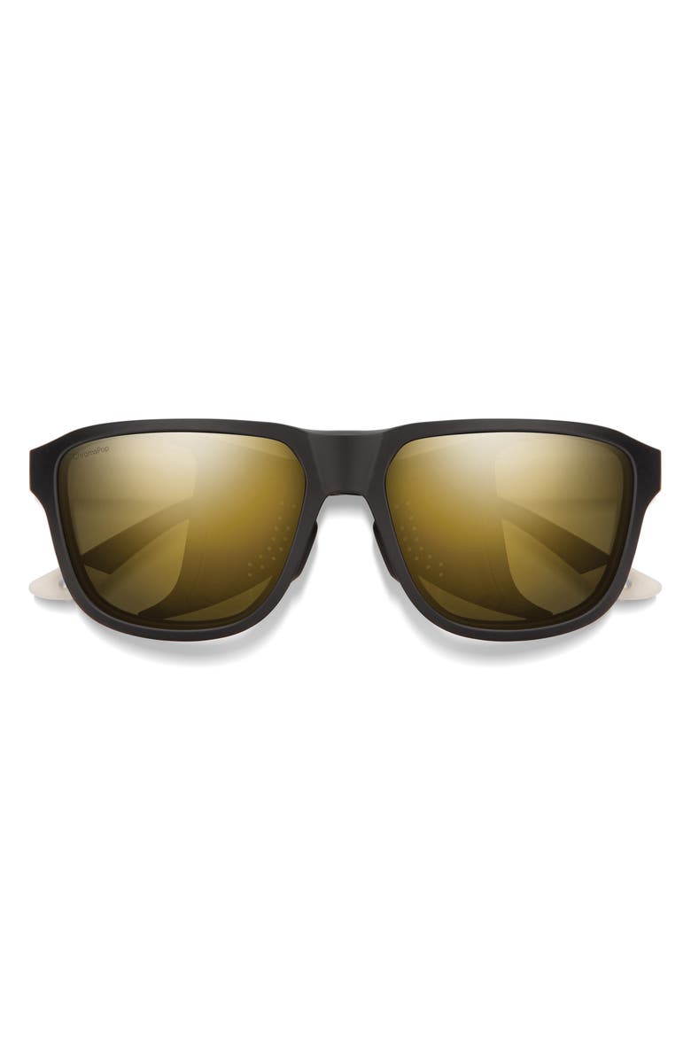 Smith Embark 58mm ChromaPop<sup>™</sup> Polarized Square Sunglasses, Main, color, Matte Black / Gardenia White
