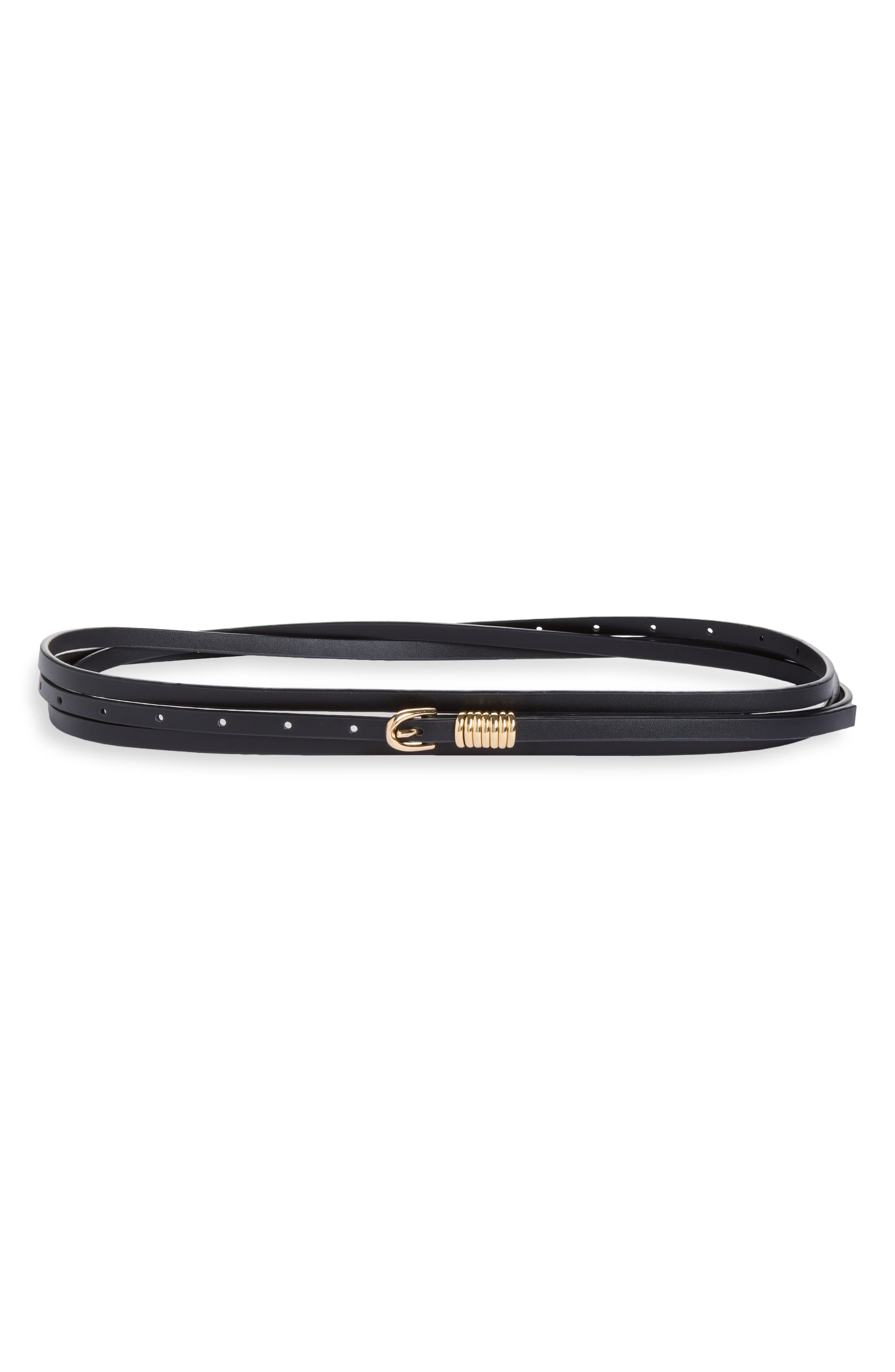 Skinny Faux Leather Belt