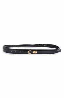 Skinny Faux Leather Belt
