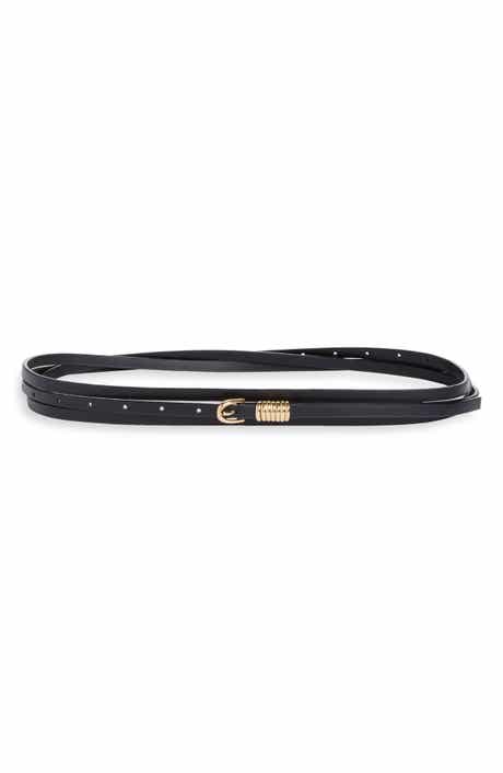 Skinny Faux Leather Belt