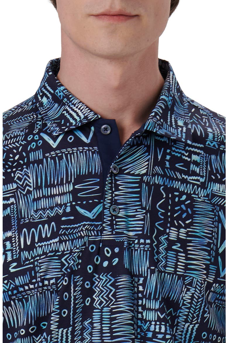 Hendrix Digital Print Pima Cotton Polo, Alternate, color, NAVY