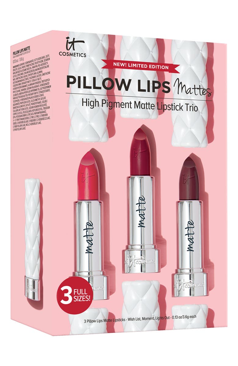 IT Cosmetics Pillow Lips Matte Lipstick Trio (Limited Edition) $72 Value, Alternate, color,