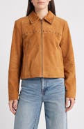 Bernardo Stud Detail Suede Jacket
