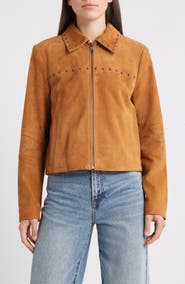 Bernardo Stud Detail Suede Jacket