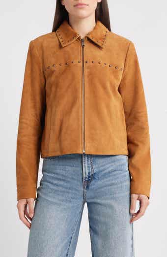 Bernardo Stud Detail Suede Jacket